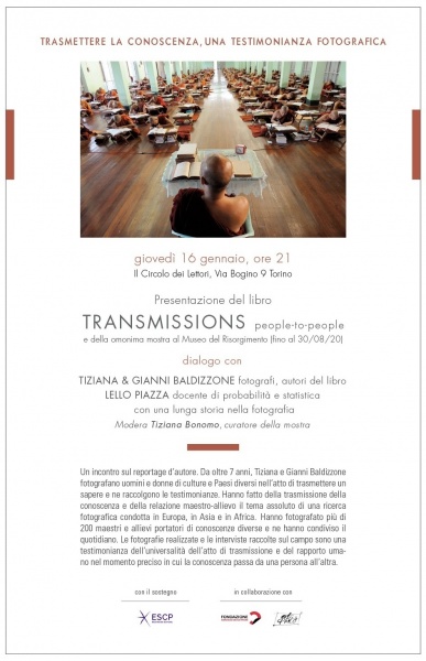 TRASMETTERE LA CONOSCENZA, UNA TESTIMONIANZA FOTOGRAFICA  Libro di Tiziana e Gianni Baldizzone al Circolo dei lettori di Torino
