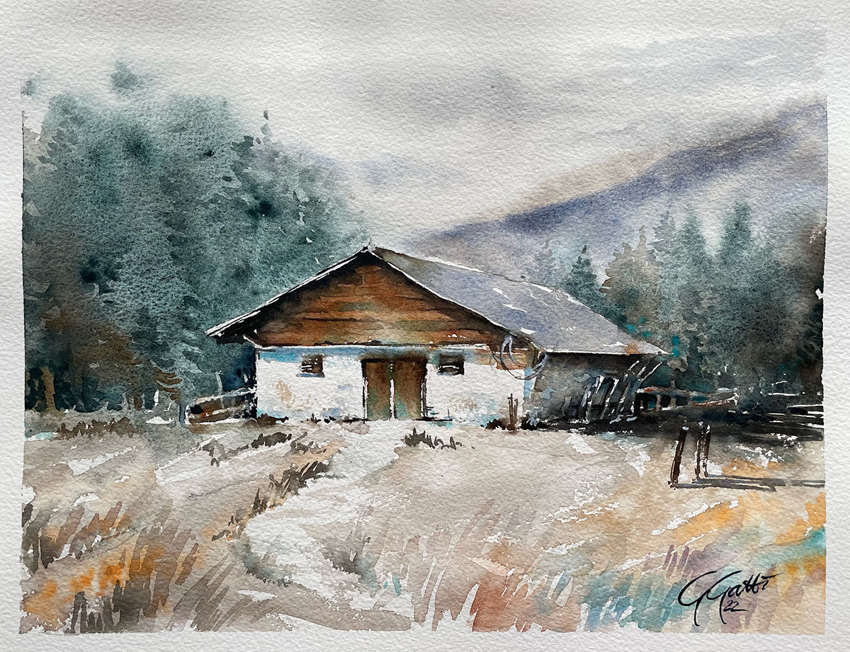 Baita di montagna - watercolor on paper
28 x 36 cm