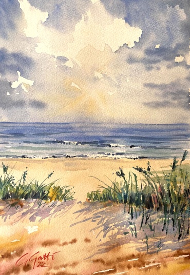 Nettuno Beach - watercolour on paper - 40x30 cm - SOLD