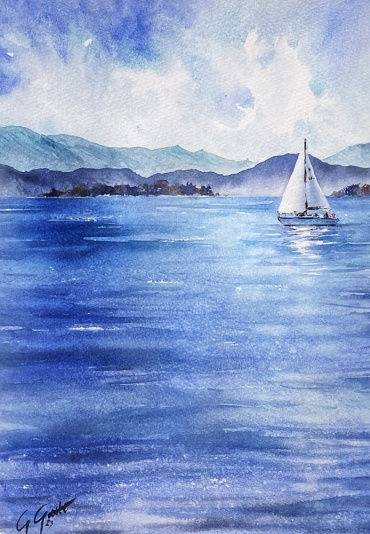 La luce del mare - Light of the sea - watercolour on paper - 40x30 cm
